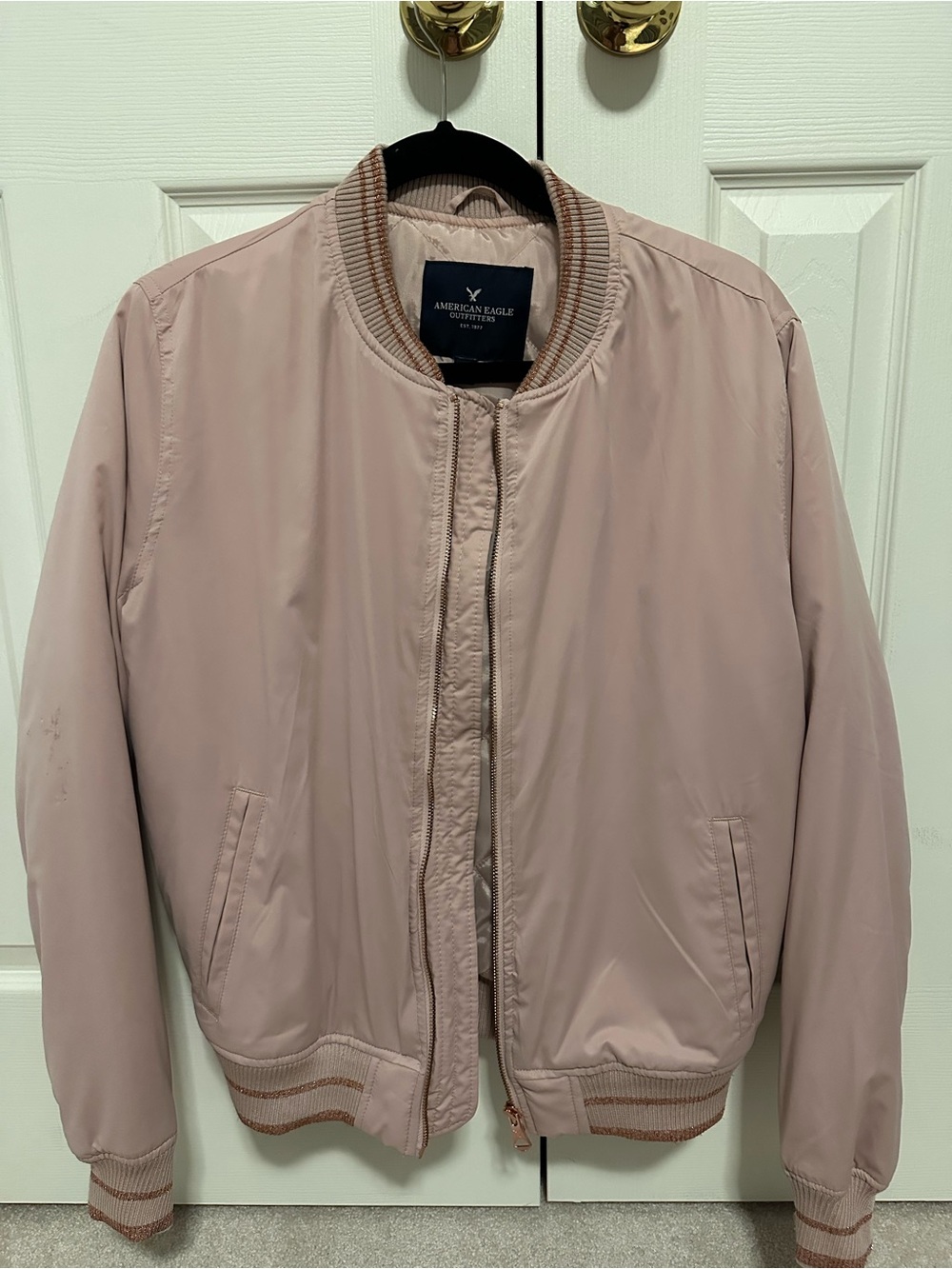 American Eagle Outfitters Womens Dusty Pink Bomber Jacket